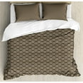 thumbnail image 1 of Ambesonne Antique Oriental Duvet Cover Sets, Brown Damask Art, 2-King, Tan and Dark Sepia, 1 of 7