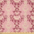 thumbnail image 1 of Ambesonne Antique Oriental Fabric by the Yard Microfiber, Soft Rococo Damask, 1 Yard, Pale Pink Burgundy Cream, 1 of 2
