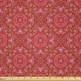 thumbnail image 1 of Ambesonne Antique Oriental Fabric by the Yard Microfiber, Warm Tones Floral, 5 Yards, Pink Burnt Sienna, 1 of 2
