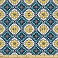 thumbnail image 1 of Ambesonne Antique Oriental Fabric by the Yard Upholstery, Mosaic Boho Flora, 3 Yards, Pale Coffee and Petrol Blue, 1 of 1