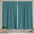 thumbnail image 1 of Ambesonne Antique Oriental Kitchen Curtains, Dark Floral Art, 55"x45", Cadet Blue Dark Teal, 1 of 3