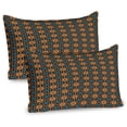 thumbnail image 1 of Ambesonne Antique Oriental Pillow Sham 2 Pack, Sun Inspired Art, 26"x20", Apricot Dark Blue, 1 of 3