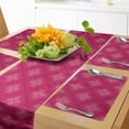 thumbnail image 1 of Ambesonne Antique Oriental Table Runner & Placemats, Warm Vivid Motif, Placemat 4 pcs + Runner 16"x72", Hot Pink and Magenta, 1 of 2
