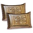 thumbnail image 1 of Ambesonne Antique Pillow Sham 2 Pack, Retro Design Classic Motif, 30"x20", Khaki and Brown, 1 of 1