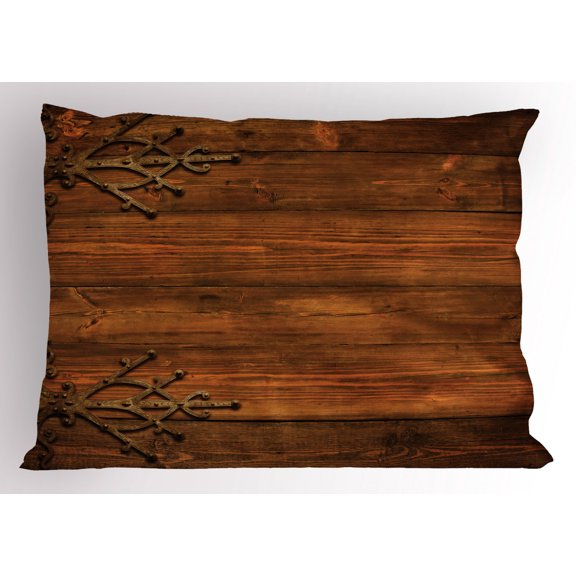 Ambesonne Antique Pillow Sham, Gothic Style Ornaments, 26" X 20", Dark Rosewood