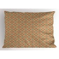 thumbnail image 1 of Ambesonne Antique Pillow Sham, Swirled Petals, 26" X 20", Orange Reseda Green, 1 of 2