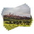 thumbnail image 1 of Ambesonne Antique Place Mats Set of 4, Medieval City in Italy, Standard Size, Green Coral Dust, 1 of 6