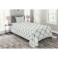 thumbnail image 1 of Ambesonne Antique Quilted Bedspread Set 2 Pcs, Curvy Wavy Shapes, Twin Size, Slate Blue and White, 1 of 3