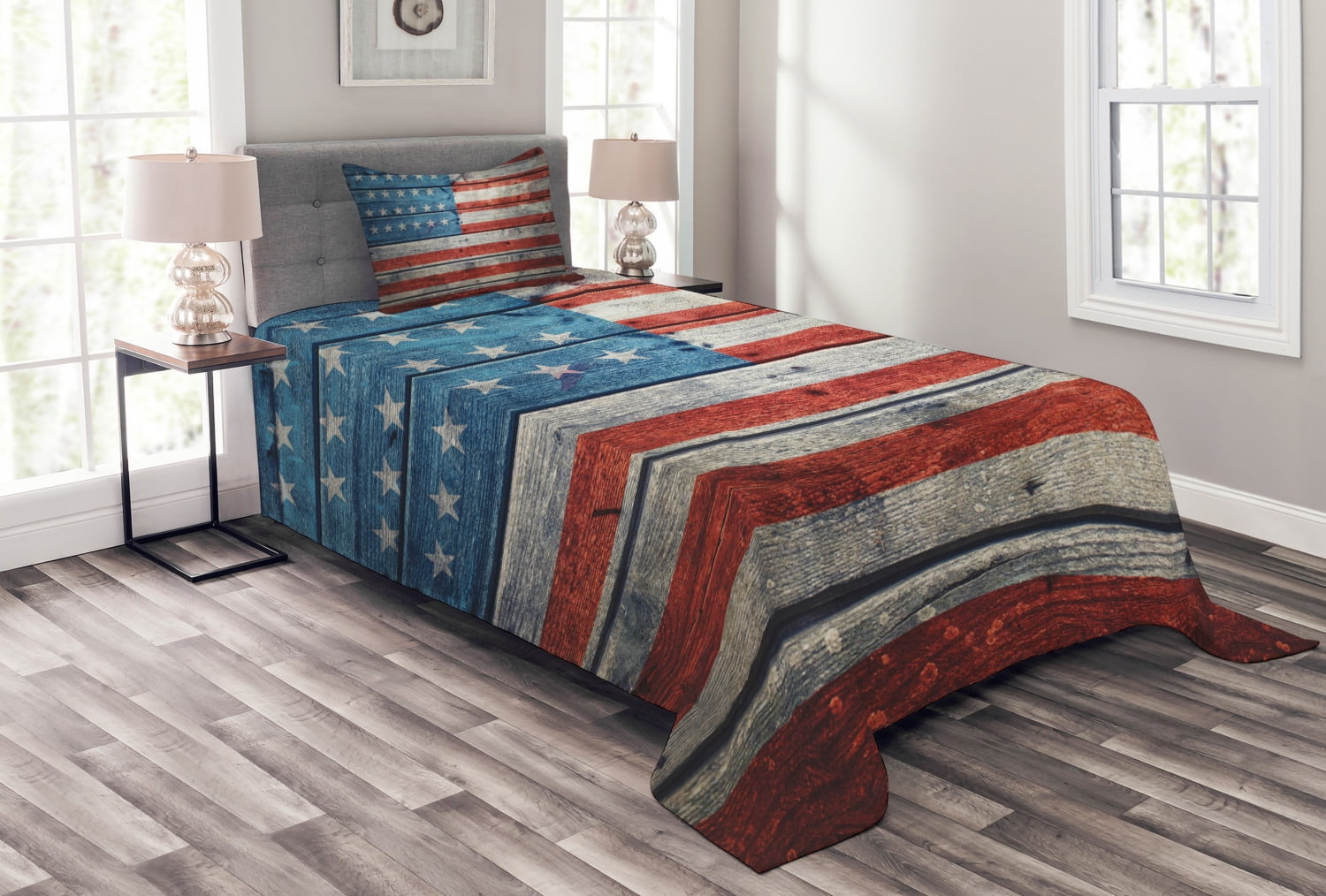White Quilted Twin Bedspread Set for Kids