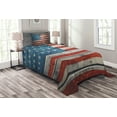 thumbnail image 1 of Ambesonne Antique Quilted Bedspread Set 2 Pcs, National July, Twin Size, Blue Red White, 1 of 3