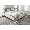 thumbnail image 1 of Ambesonne Antique Quilted Bedspread Set 3 Pcs, France, King Size, Black White, 1 of 3