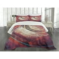 thumbnail image 1 of Ambesonne Antique Quilted Bedspread Set 3 Pcs, Grunge Circles, Queen Size, Red Yellow, 1 of 5