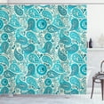 thumbnail image 1 of Ambesonne Antique Shower Curtain, Paisley Blue Flowers, 69"Wx84"L, Aqua Teal, 1 of 5