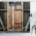 thumbnail image 1 of Ambesonne Antique Shower Curtain, Rustic Rural Wood Door, 69"Wx75"L, Brown Orange, 1 of 4