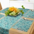 thumbnail image 1 of Ambesonne Antique Table Runner & Placemats, Paisley Blue Flowers, Placemat 4 pcs + Runner 12"x72", Aqua Teal, 1 of 2