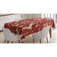 thumbnail image 1 of Ambesonne Antique Tablecloth Rectangular Table Cover, Vector Thai Culture, 52"x70", Ruby, 1 of 4