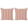 thumbnail image 1 of Ambesonne Antique Throw Pillow Cover 2 Pack, Abstract Baroque Floral, 16", Salmon Coral and White, 1 of 2