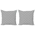 thumbnail image 1 of Ambesonne Antique Throw Pillow Cover 2 Pack, Classic Baroque Swirls Art, 18", Charcoal Grey and White, 1 of 2