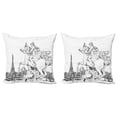 thumbnail image 1 of Ambesonne Antique Throw Pillow Cover 2 Pack, France, 24", Black White, 1 of 2