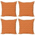 thumbnail image 1 of Ambesonne Antique Throw Pillow Cover 4 Pack, Royal Victorian Damask, 20", Vermilion Orange, 1 of 2