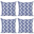 thumbnail image 1 of Ambesonne Antique Throw Pillow Cover 4 Pack, Traditional Vintage Mosaic, 24", Blue Navy Blue White, 1 of 2