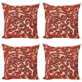 thumbnail image 1 of Ambesonne Antique Throw Pillow Cover 4 Pack, Vector Thai Culture, 16", Ruby, 1 of 6