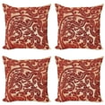 thumbnail image 1 of Ambesonne Antique Throw Pillow Cover 4 Pack, Vector Thai Culture, 20", Ruby, 1 of 6