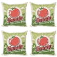 thumbnail image 1 of Ambesonne Antique Throw Pillow Cover 4 Pack, Vintage Tomato Poster, 16", Green Red, 1 of 6