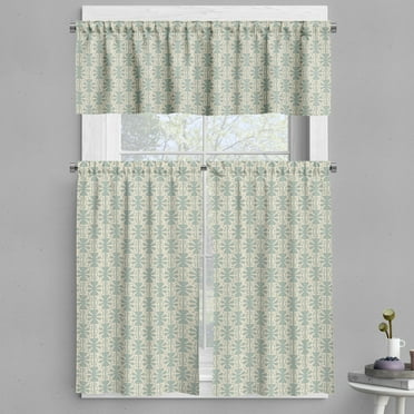 Ambesonne Antique Valance & Curtain, Weathered Look Victorian, 55"x36", Sage Green and Beige
