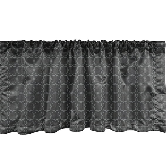Ambesonne Antique Window Valance, Creative Vintage Trellis, 42" x 12", Grey and Dark Grey