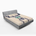 thumbnail image 1 of Ambesonne Antlers Fitted Sheet, Hipster Cool Fun Animal, Full Size, Beige Dark Blue, 1 of 3