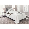 thumbnail image 1 of Ambesonne Antlers Quilted Bedspread Set 2 Pcs, Deer Skull Skeleton, Twin Size, Warm Taupe Pale Grey, 1 of 3