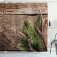 thumbnail image 1 of Ambesonne Antlers Shower Curtain, Evergreen Branch Deer, 69"Wx70"L, Fern Green Umber, 1 of 4