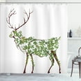 thumbnail image 1 of Ambesonne Antlers Shower Curtain, Garden Deer Celebration, 69"Wx84"L, Green Brown White, 1 of 4