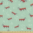 thumbnail image 1 of Ambesonne Ants Fabric by the Yard Upholstery, Small Animals with Antennas, 1 Yard, Mint Green and Dark Salmon, 1 of 5
