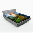 thumbnail image 1 of Ambesonne Apartment Fitted Sheet, Mountain Forest View, Queen Size, Multicolor, 1 of 2