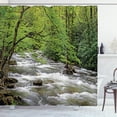 thumbnail image 1 of Ambesonne Appalachian Shower Curtain, Creek in Spring Forest, 69"Wx84"L, Lime Green Sage Green, 1 of 3