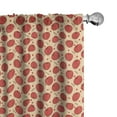 thumbnail image 1 of Ambesonne Apple Curtains, Fruits Swirly Lines Dots Art, Pair of 28"x84", Dark Coral and Pale Peach, 1 of 4