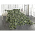 thumbnail image 1 of Ambesonne Apple Flower Pattern Quilted Coverlet 2 Pcs, Spring Floral, Twin Size, Peacock Green White, 1 of 4