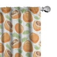 thumbnail image 1 of Ambesonne Apricot Window Curtains, Watercolor Sketch Fruit, Each 28" W x 63" L, Pistachio Green Apricot, 1 of 3