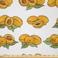 thumbnail image 1 of Ambesonne Apricot Fabric by the Yard Microfiber, Sketch Fruits and Leaves, 3 Yards, Earth Yellow Sage Green, 1 of 2