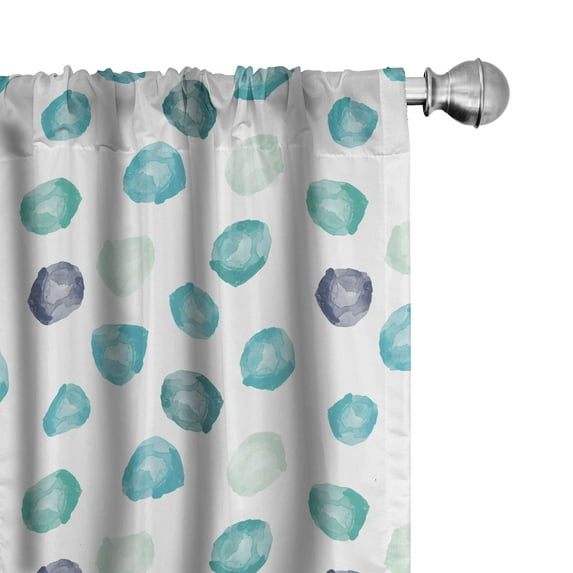 Ambesonne Aqua Curtains, Round Shapes Pastel Colors, Pair of 28"x84", Multicolor