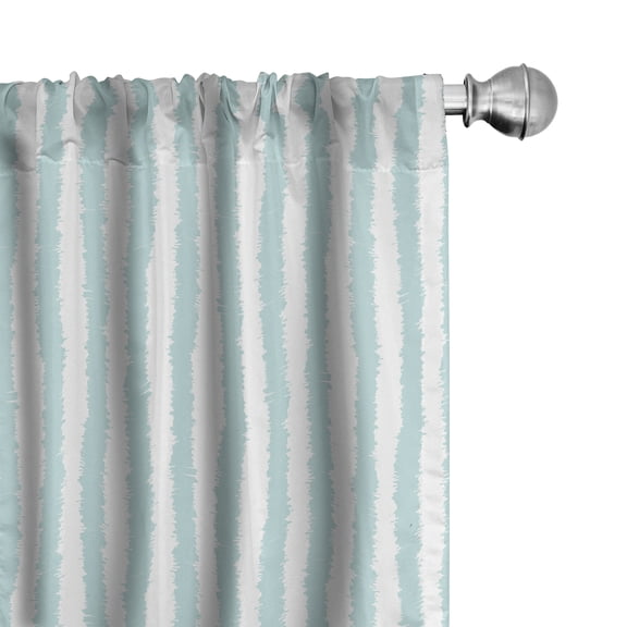 Ambesonne Aqua Curtains, Sketchy Grunge Stripes, Pair of 28"x63", Seafoam White