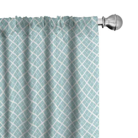 Ambesonne Aqua Curtains, Swirled Waves Ocean Theme, Pair of 28"x95", Pale Blue White
