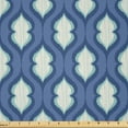 thumbnail image 1 of Ambesonne Aqua Damask Fabric by the Yard Microfiber, Funky Look Ogee Art, 2 Yards, Dark Ceil Blue Seafoam, 1 of 2