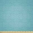 thumbnail image 1 of Ambesonne Aqua Damask Fabric by the Yard Microfiber, Intensive Floral Motifs, 10 Yards, Deep Sky Blue Sky Blue, 1 of 2
