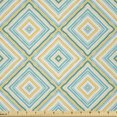 thumbnail image 1 of Ambesonne Aqua Fabric by the Yard Microfiber, Rhombus in Spring Colors, 10 Yards, Turquoise Yellow White, 1 of 2