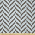 thumbnail image 1 of Ambesonne Aqua Fabric by the Yard Microfiber, Sketchy Chevron Zig Zag, 5 Yards, Sky Blue and Brown, 1 of 2