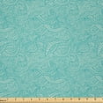 thumbnail image 1 of Ambesonne Aqua Fabric by the Yard Microfiber, Vintage Botanic Leaves, 5 Yards, Turquoise and White, 1 of 1