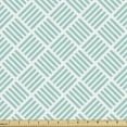 thumbnail image 1 of Ambesonne Aqua Fabric by the Yard Upholstery, Diagonal Parallel Lines, 1 Yard, Mint Green White, 1 of 4